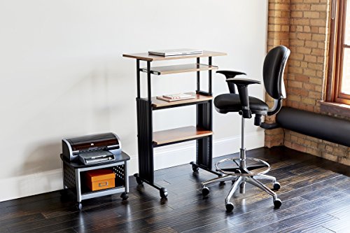 Safco Products 1929CY Muv 35-49" H Stand-Up Desk Adjustable Height Computer Workstation with Keyboard Shelf, Cherry