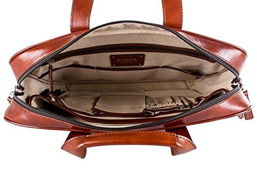 Bosca Men's Single Gusset Stringer Bag Dark Brown One Size