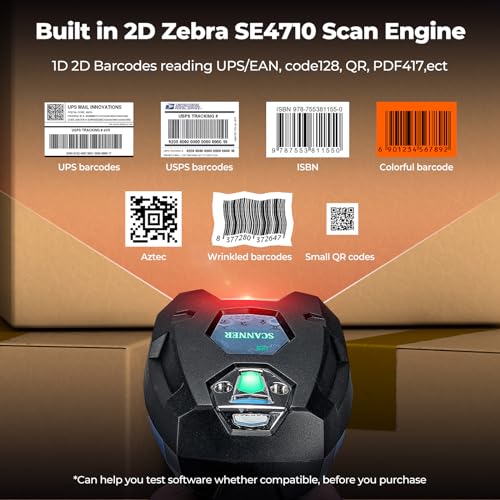 MUNBYN Ultra-Rugged Barcode Scanner - Heavy Duty IP68 1D/2D QR Waterproof Wireless Reader
