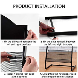 None Literature Display Rack, Floor-Standing Newspaper Display Rack for Brochures - Trade, Exhibition, Reception, Office