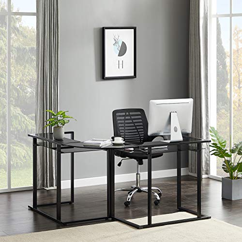 Mrs Bad L Shaped Desk,56.7 x 56.7 x 32.6 inches,Corner Computer Desk with Storage Shelf, Pc Workstation,Home Office Desk,Gaming Desk,Easy Assemble, Space Saving