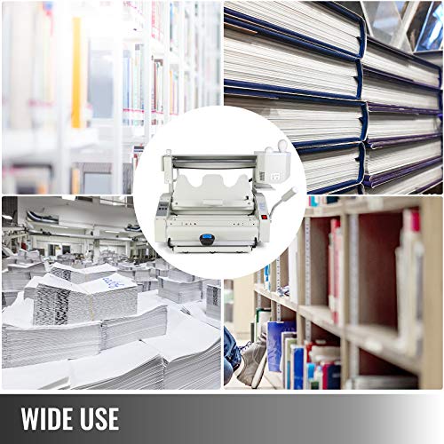VEVOR Wireless Glue Book Binding Machine A4 Manual Hot Glue Book Binder 110V with Milling Spine Rougher Binding Machine for Paper Books Albums Notebook
