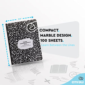 Composition Notebooks Bulk, Plain Unruled Writing Journals in Bulk, Marble Style Blank Book Hardcover Composition Book, Bulk Student Notebooks for School Supplies, 100 Sheets, Pack of 288 - by Emraw