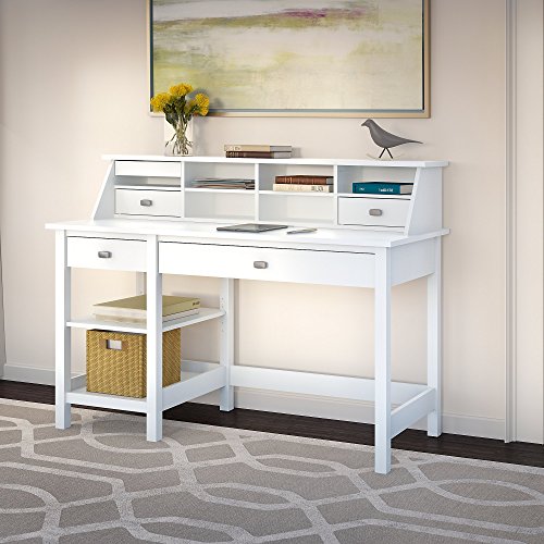 Broadview Computer Desk with Open Storage and Desktop Organizer