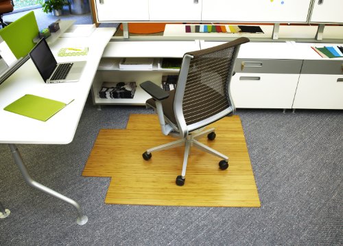 Anji Mountain AMB24005W Wood Chair Mat with Lip, Natural, 47x51, 8mm Thick
