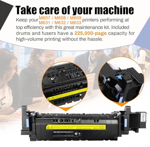 Ademon Fuser Maintenance Kit Compatible with M607/M608/M609/M631/M632/M633 - Includes RM2-1256 Fuser & 5 Sets of J8J70-67904