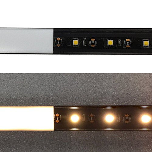 LightingWill U Shape LED Aluminum Channel 6.6ft/2M 25 Pack - Black 24x24mm - Cabinet Kitchen LED Strip Light