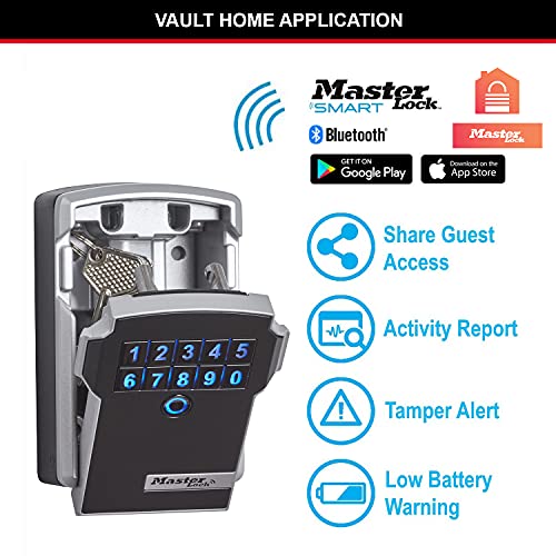 MASTER LOCK Connected Key Safe [Wall Mounted] [Bluetooth or Combination] - 5441EURD - Select Access Smart Key Lock Box