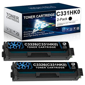 Compatible C331HK0 High Yield Toner Cartridge Replacement for Lexmark C3326 C3326dw MC3326adwe Printer Ink Cartridge (2 Pack, Black)