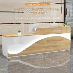 ZXLBTNB Reception Desk, L-Shaped Modern Retail Checkout Counter - Small Hair Salon & Barber Shop