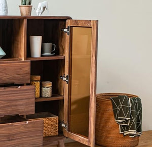 Slabstudiohongkong Oak File Cabinets - Walnut Finish - Storage Cabinet