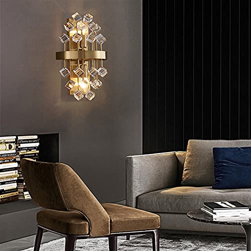 Crystal Floor Lamp Girl Bedroom Bedside Table Wall Lamp - Warm White, D28H56cm