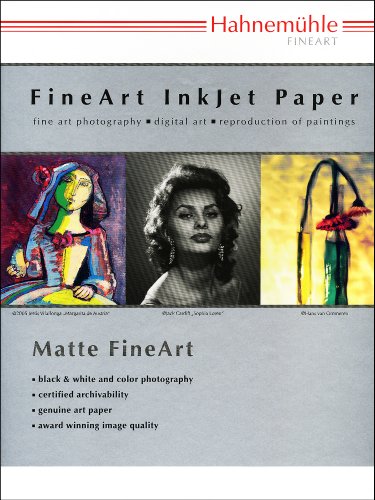 Hahnemuhle Matte Museum Etching, 100% Rag, Natural White Watercolor Inkjet Paper, 22.0 mil., 350 g/mA, 17x22", 25 Sheets