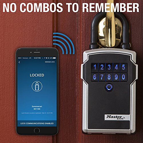 Master Lock Lock Box, Electronic Portable Key Safe with Personal Use Software Platform, 3-1/4 in. Wide, 5440EC