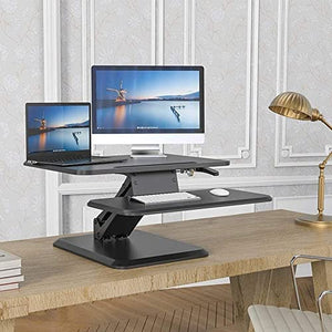 RMENST Height Adjustable Standing Desk Converter - Sit-Stand Computer Workstation for Home & Office