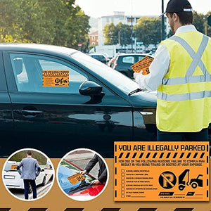 MESS Parking Violation Stickers Hard to Remove - 1000 Multi-Reason Tow Warnings No Parking Stickers - Bad Parking Stickers, Super Sticky Towing Tags for Parked Cars and Trucks - 8x5 in., Orange