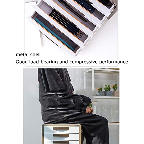 Bxwjg Desktop Drawer Cabinet with Key Lock, 5 Draws, Office Supplies Organizer
