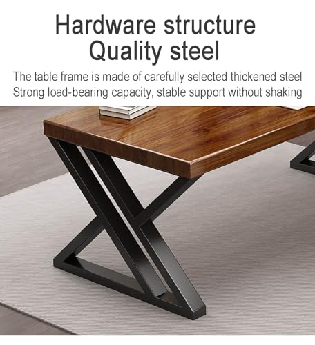 SUBVERS Modern Solid Wood Computer Desk with Metal Frame (160x70x75cm)