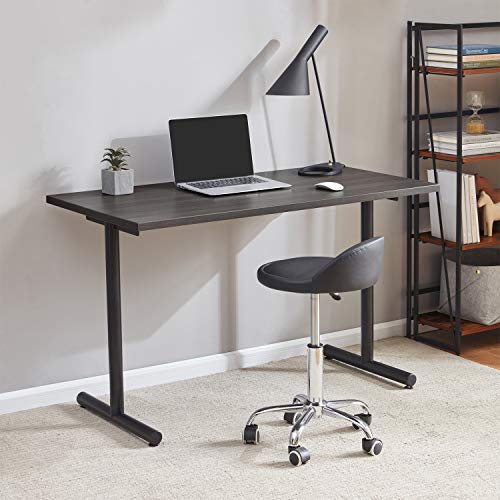 Sunon Modern Computer Desk Home Office Workstation Writing Table with Cable Hole, 47 Inch, Grey