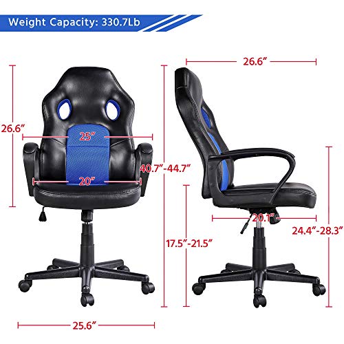 Yaheetech Corner Computer Desk and Video Game Chair Set for Small Space/Bedroom, L Shaped Corner Gaming Desk with Monitor Stand and High Back Ergonomic Gaming Chair, Home Office Desk & Chair Set