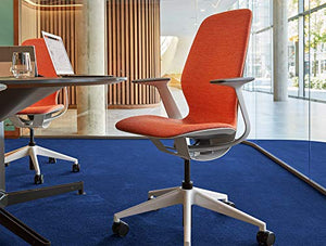 Steelcase SILQ Office Desk Chair - Merle Dark Frame, Cogent Connect Sailor Fabric 5S95 - Hard Floor Casters