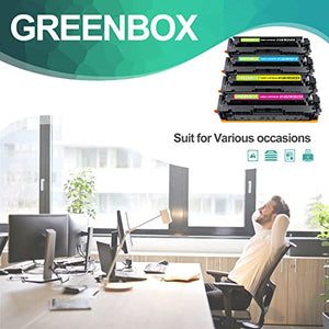 GREENBOX (with CHIP) Compatible Toner Cartridge Replacement for HP 414X W2020X 414A for Color Pro MFP M479fdw M454dw M454dn M479fdn Printer Toner High Yield (1 Black 1 Cyan 1 Magenta 1 Yellow)