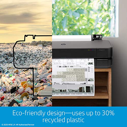 HP DesignJet Studio Wood Large Format Wireless Plotter Printer - 24", with Roll Cover, Auto Sheet Feeder & Stand (5HB12A)