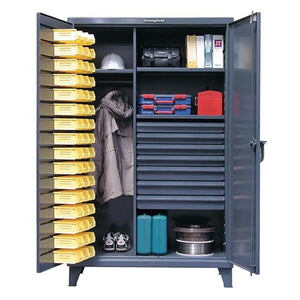 Strong Hold Heavy Duty Industrial Uniform Cabinet with Bin Storage