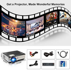 EUG 4200 lumen HDMI Android WiFi LCD Projector WXGA LCD TFT Display Max 200" 16:9 Widescreen Smart Wireless TV Video Projectors for Gaming Smartphone Laptop DVD Playstation Xbox Wii