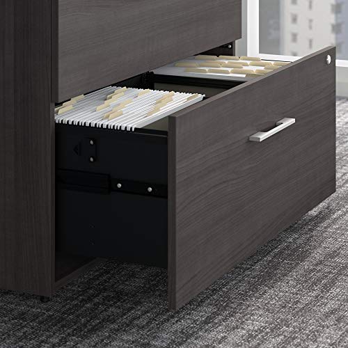 Bush Business Furniture Office 500 Lateral File Cabinet with Hutch, 36W, Storm Gray