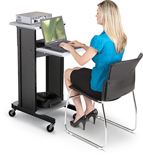 BALT 89759 Adjustable Presentation Cart, 18w x 30d x 40-1/4h, Black/Gray