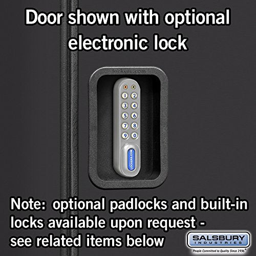 Salsbury Industries Black 4-Tier Extra Designer Wood Locker with Three Wide Storage Units, 6ft High, 18in Deep