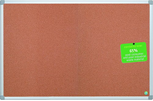 MasterVision Earth Cork Bulletin / Pin Board, 4 x 6 Feet, Aluminum Frame (CA271790)