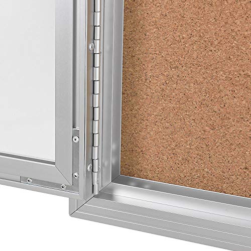 Enclosed Bulletin Board - Cork - Aluminum Frame - 24" x 36" - 1 Door
