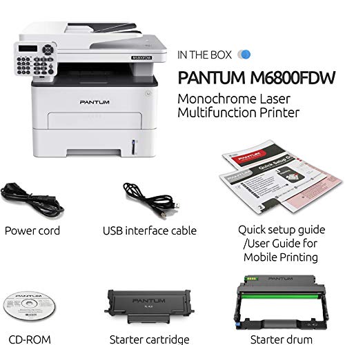 Pantum Monochrome Wireless Multifunction All-in-One Laser Printer with Print Scan Copy Fax Automatic Duplex Printing-Laserjet M6800FDW