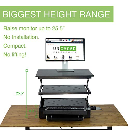 Uncaged Ergonomics CDE Desk Converter, Black