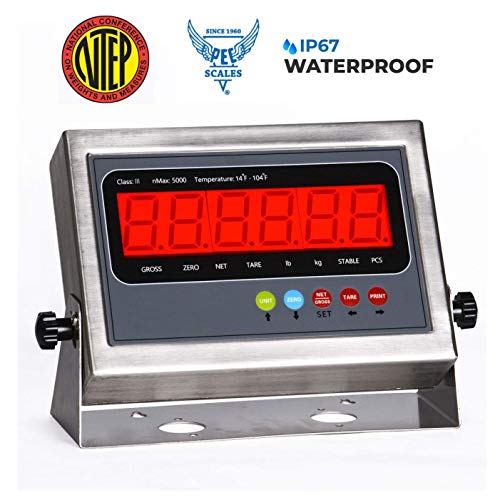 PEC Scales Recycling 304 Stainless Steel Bench Scale/Shipping Scale, NTEP Legal for Trade (12" x 12")