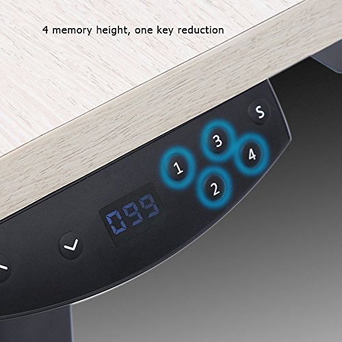 OUTO Electric Lifting Desk The l-Shaped Wireless Remote Control Electric Lifting Desk Standing Desk Memory Desk Learning to Write (White)(Without top Panel)