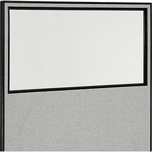 Global Industrial Office Partition Panel with Partial Window, Gray 60-1/4"W x 72"H