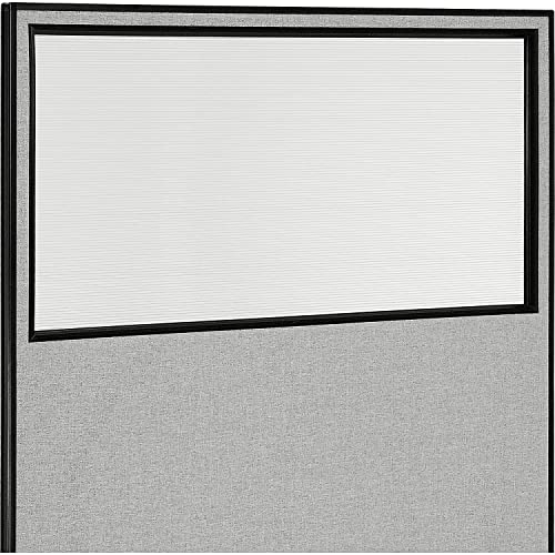 Global Industrial Office Partition Panel with Partial Window, Gray 60-1/4"W x 72"H