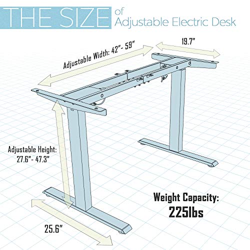 TOPSKY Dual Motor Electric Adjustable Standing Computer Desk for Home and Office (Black Frame only)