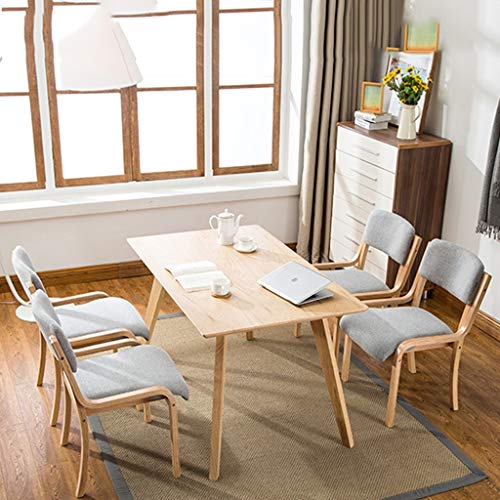Lan Xin-JP Stacking Visitor Chair - Wood Frame, No Arms, Blue/Gray (Grey)