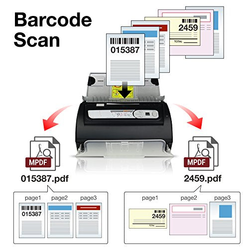 Plustek PS186 High Speed Document Scanner, with Auto Document Feeder (ADF). For Windows 7 / 8 / 10