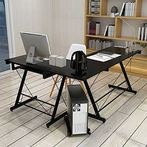 HUIJK L-Shape Corner Computer Desk PC Laptop Study Table Home Office Desk Workstation