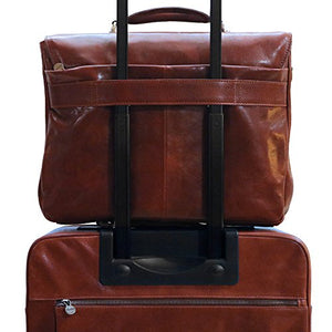 Firenze Laptop Leather Briefcase in Vecchio Brown