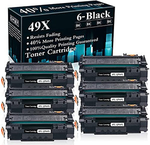 6 Black 49X | Q5949X Toner Cartridge Replacement for HP Laserjet 1320 1320n 1320nw 1320tn 3390 MFP 3392 MFP 1160 Printer,Sold by TopInk