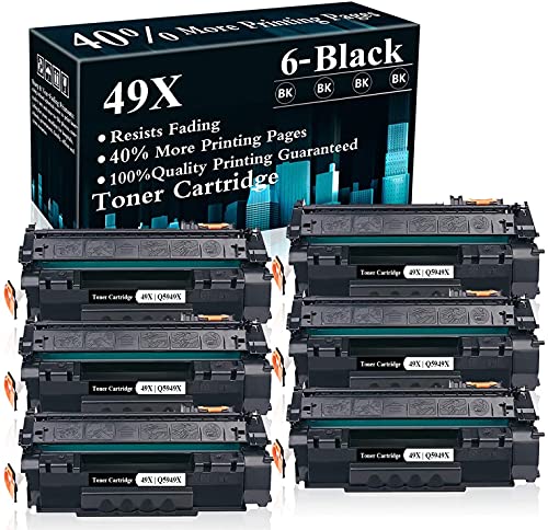 6 Black 49X | Q5949X Toner Cartridge Replacement for HP Laserjet 1320 1320n 1320nw 1320tn 3390 MFP 3392 MFP 1160 Printer,Sold by TopInk
