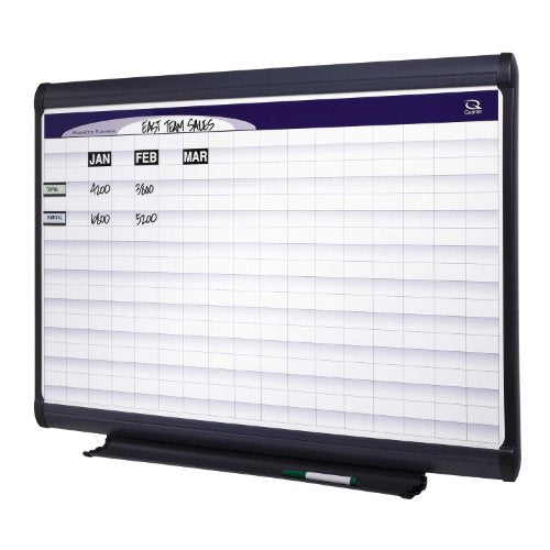 Quartet Prestige Plus Duramax Porcelain Planning System, 4 x 3 Feet with 1 x 2 Inch Grid, Graphite Frame (PP1243)