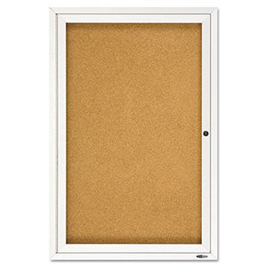 Quartet 2363 Cork Board W/Glass Door, 1 Door, 2-Ft x3-Ft, Aluminum Frame
