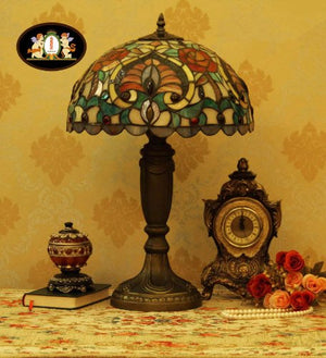 Tiffany Europaische retro style hand-painted stained glass table lamp